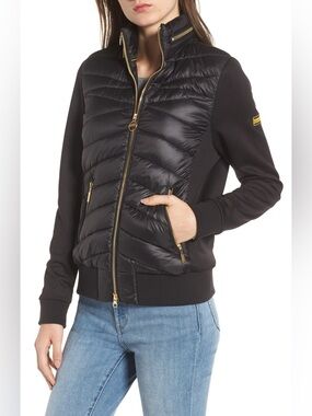 BARBOUR International Grandstand Hybrid Quilted Black Jacket